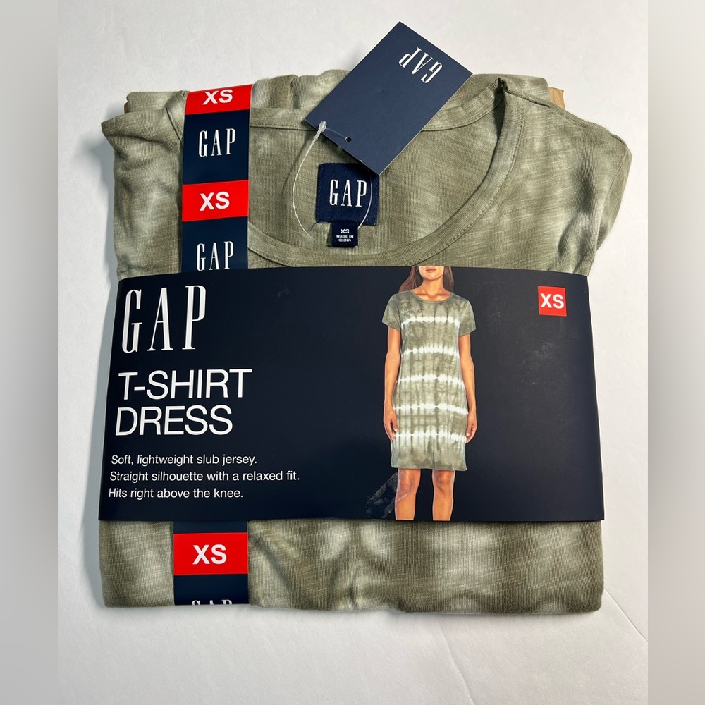 GAP T- Shirt Dress size XS color Olive Stripe Tie Dye